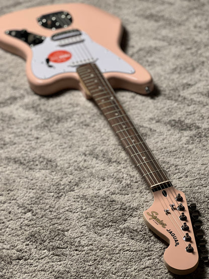 Squier FSR Affinity Series Jaguar with Laurel FB in Shell Pink