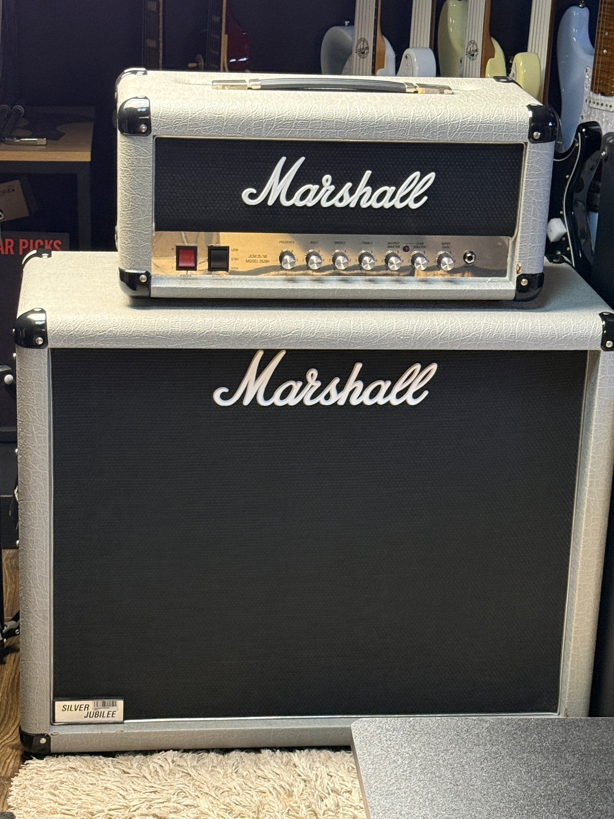 Marshall 2525H Mini Silver Jubilee and 2536 2x12 Stack - Silver (USED)