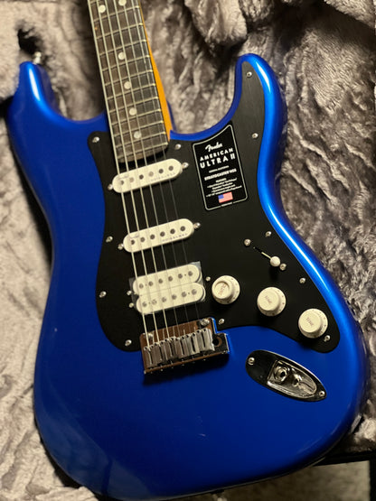 Fender American Ultra II Stratocaster HSS with Ebony FB in Noble Blue US240030709