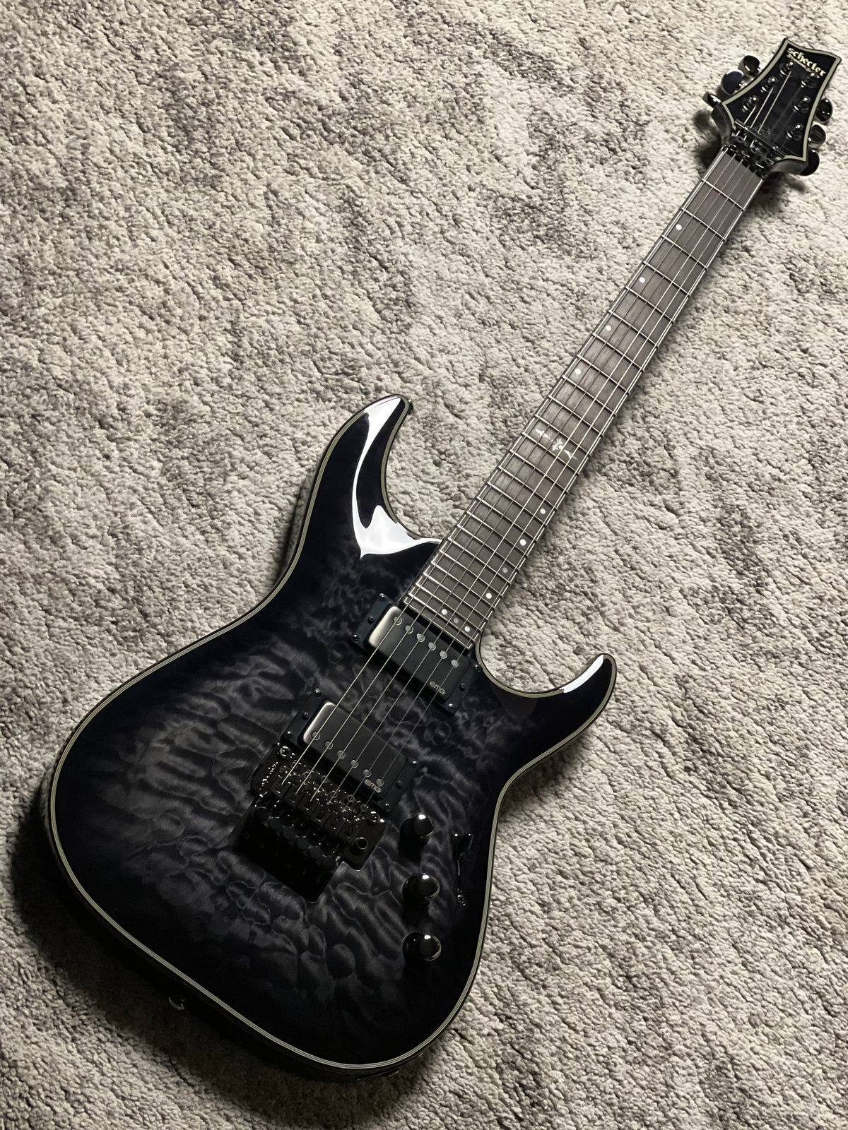 Schecter Hellraiser Hybrid C-1 FR TBB with Floyd Rose in Trans Black W23070014