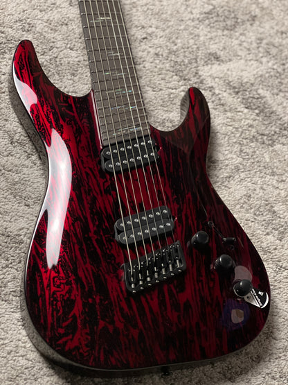 Schecter C-7 MS Silver Mountain in Blood Moon W21072228