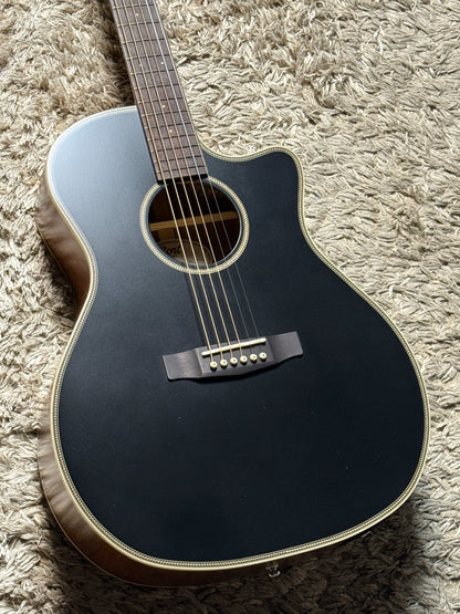 Cort Essence ES-GA4-BTSG Grand Auditorium Special Acoustic Guitar, Black Top Semi Gloss