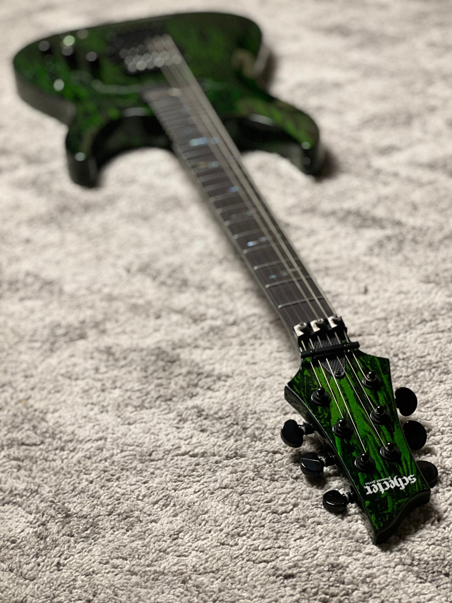 Schecter C-1 FR-S Silver Mountain in Toxic Venom W21080108