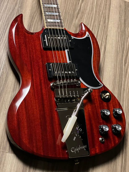 Epiphone 1964 SG Standard with Maestro Vibrola Reissu in Cherry Red w/Case