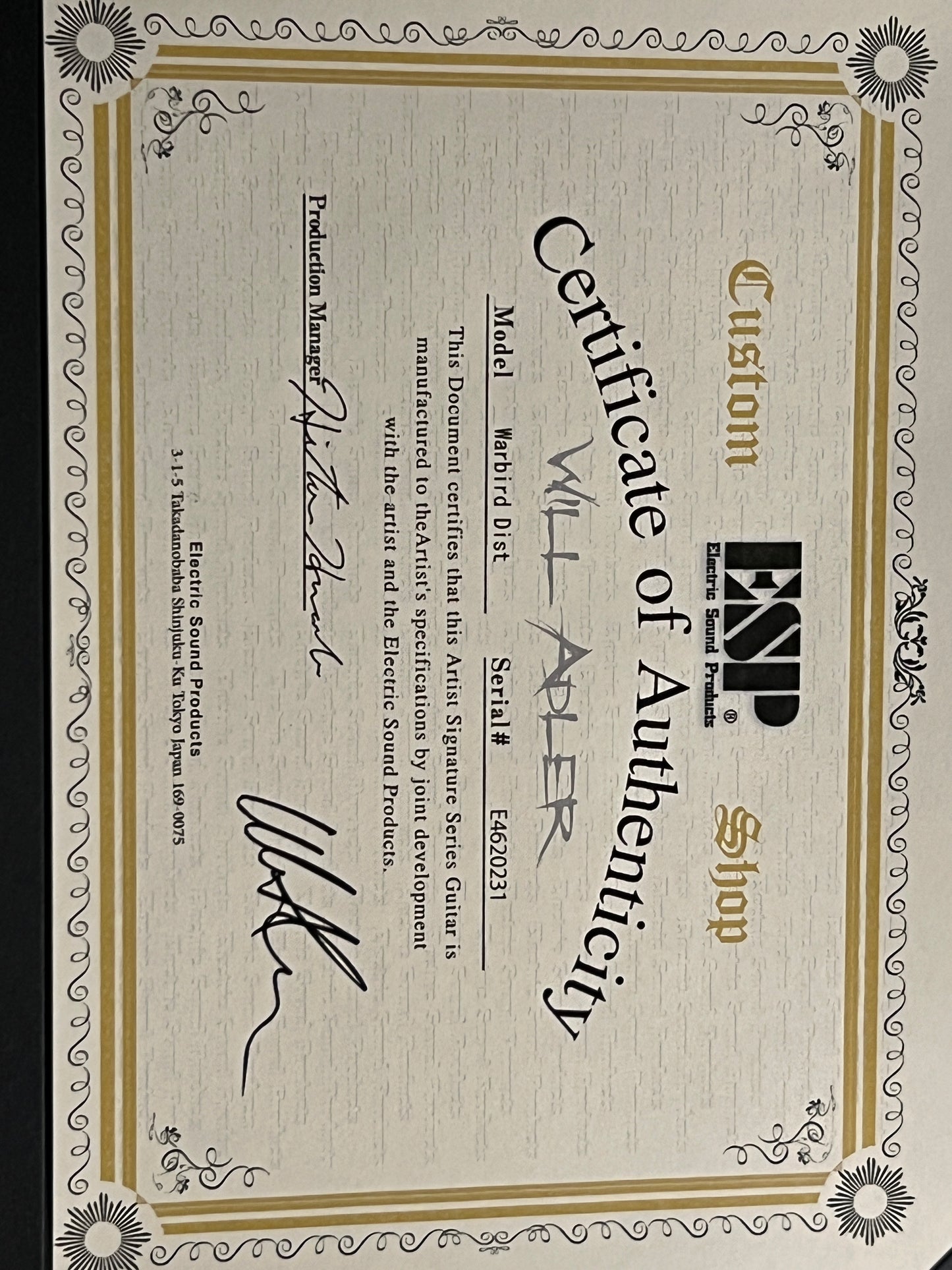 ESP Will Alder Signature Warbird Custom Shop in Distressed E4620231