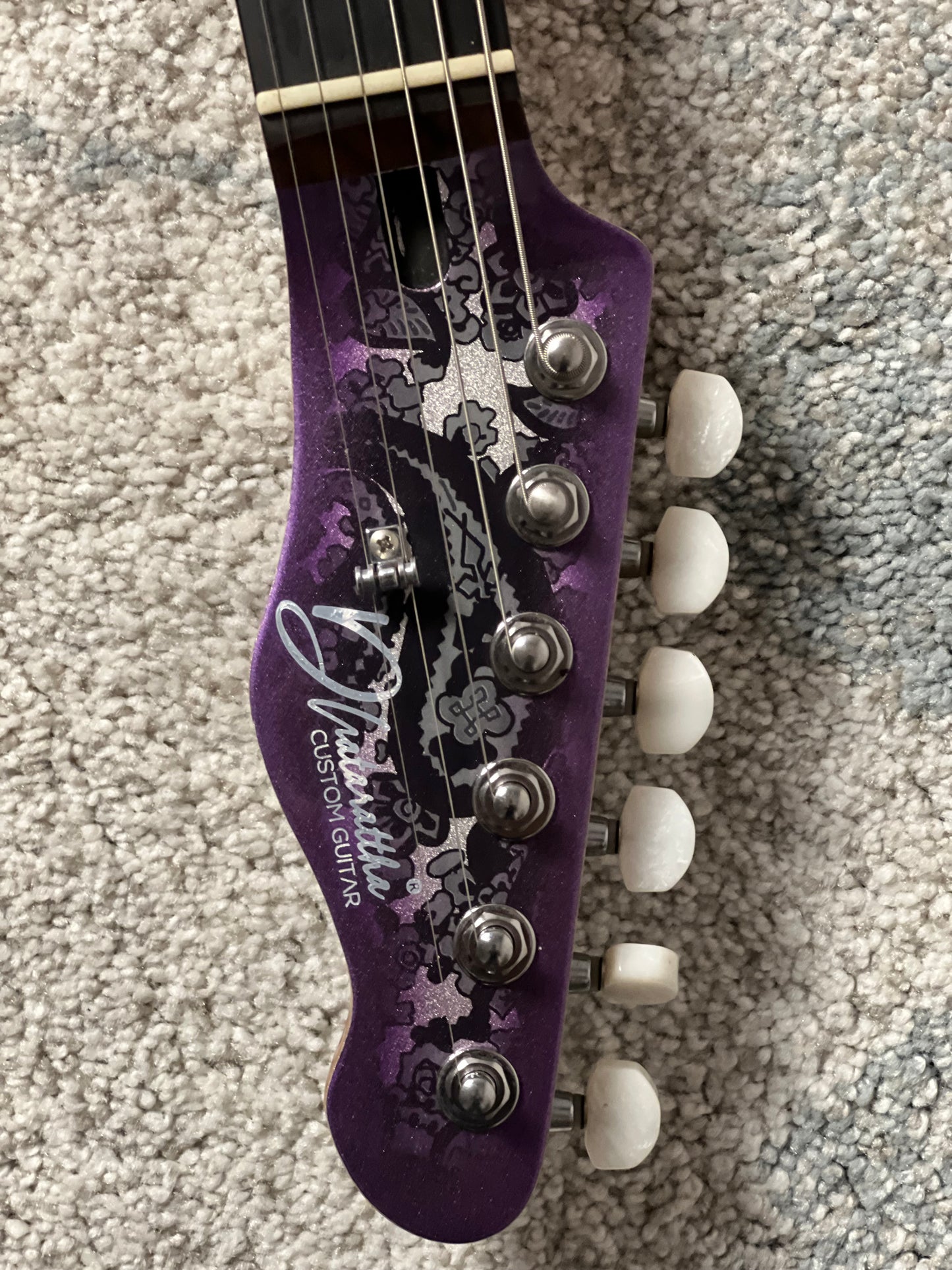 Dhatarattha Performance DTL in Purple Burst Over Black Paisley with Rosewood FB