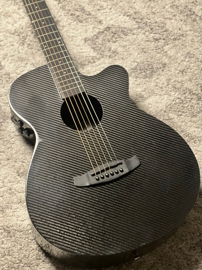 Tanglewood TW4-CE-CBN Winterleaf Carbon Fibre Top SuperFolk Acoustic w/ Pickup in Metallic Grey Gloss