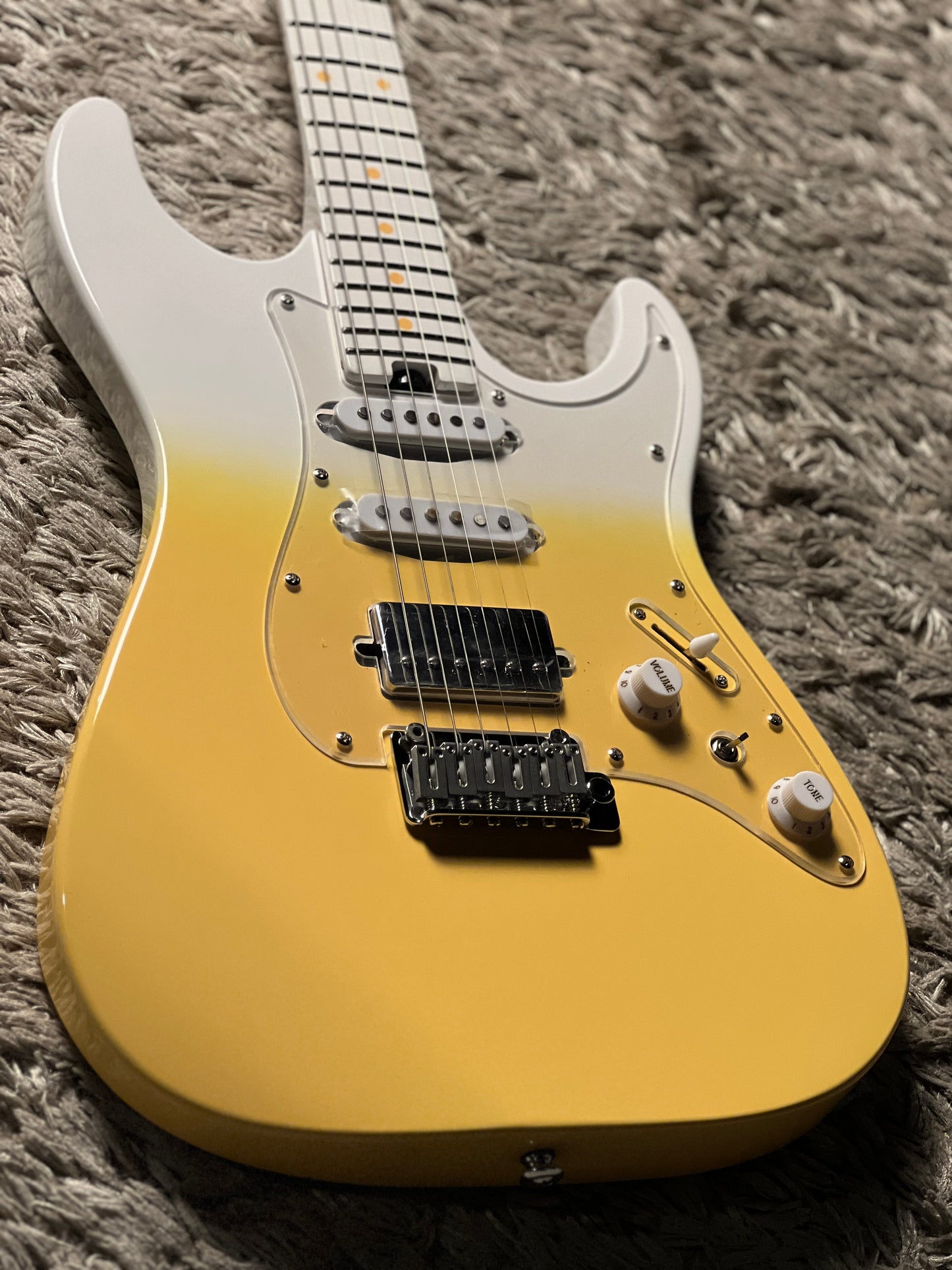 Soloking MS-2 Special in Lime Yellow Fade with White Neck Autumn Season Limited Edition