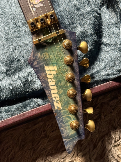 Ibanez Japan Custom Shop Visions IV2RG  with Ebony FB in Blue/Green/Purple Incl. Hardshell Case