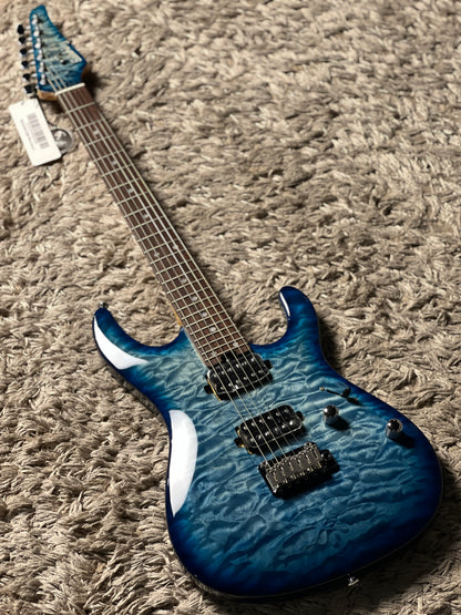 Soloking SM-24 HH QM Shredmaster with Rosewood FB in Ocean Blue Burst