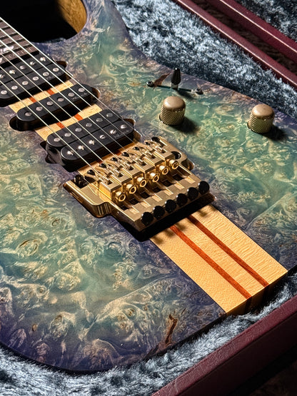 Ibanez Japan Custom Shop Visions IV2RG  with Ebony FB in Blue/Green/Purple Incl. Hardshell Case
