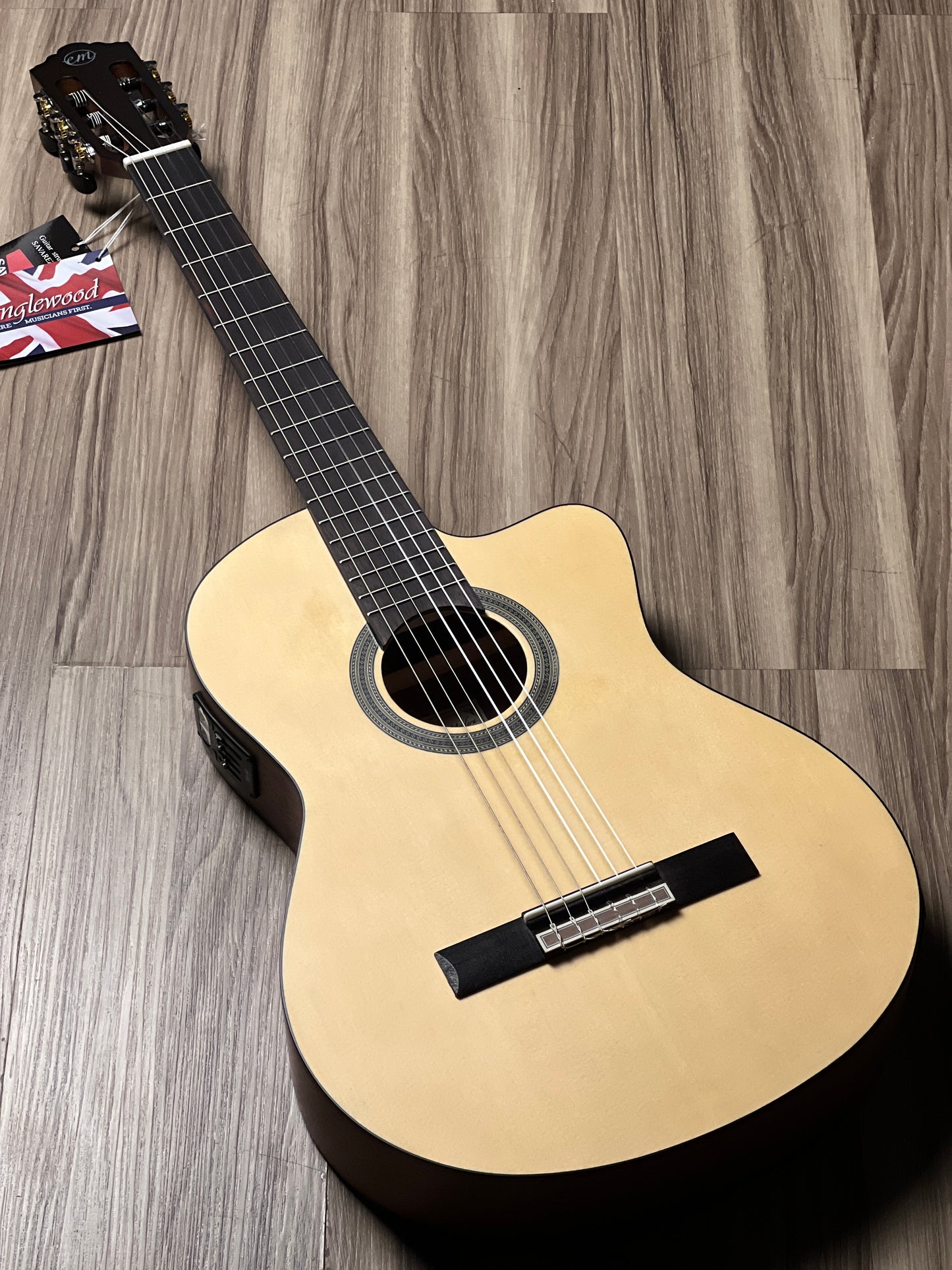 Tanglewood EM DC1 Thinline Classical Cutaway in Natural Finish w/Bag