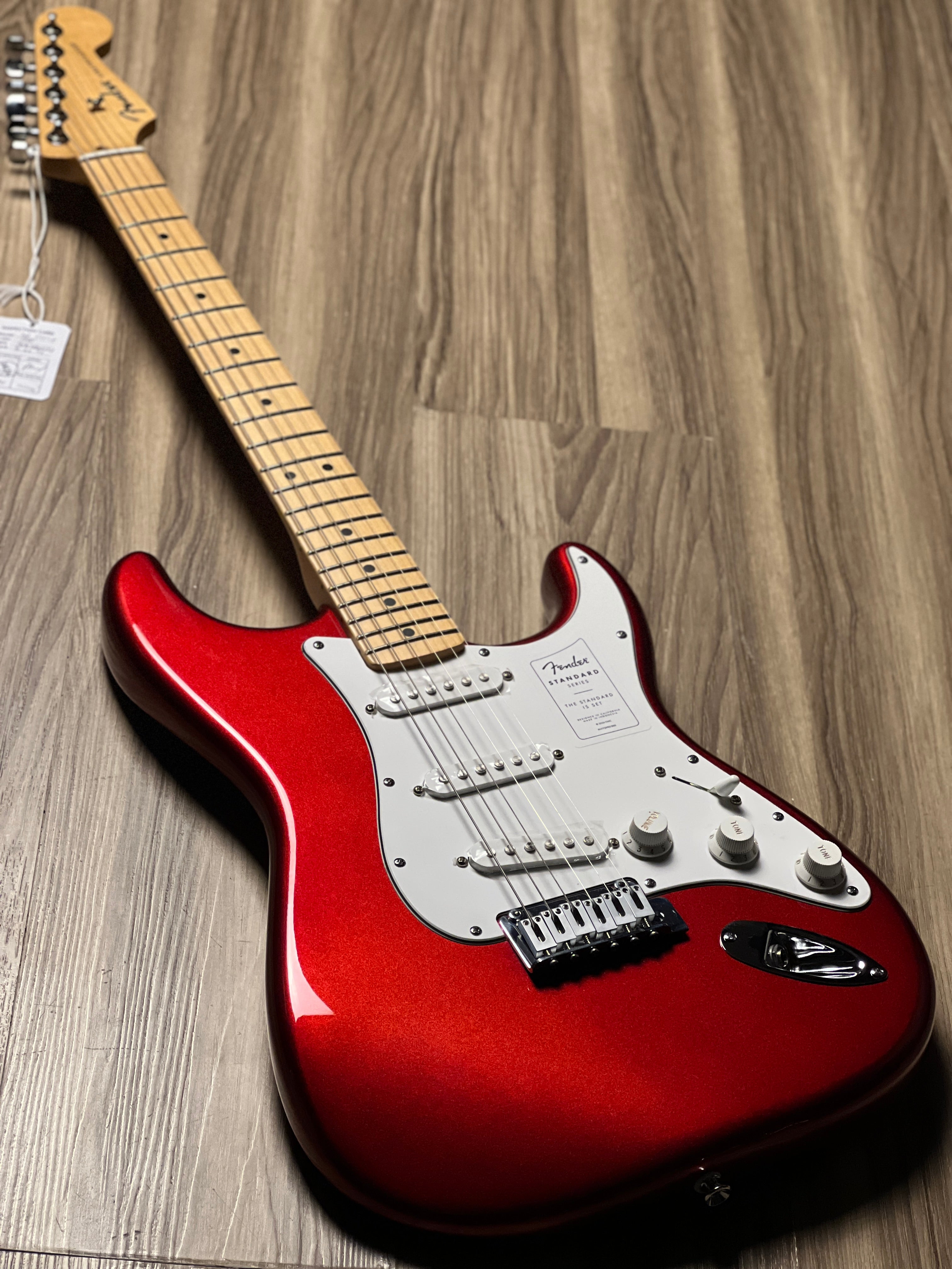 Fender Standard Stratocaster w/White Pickguard, Maple FB in Candy