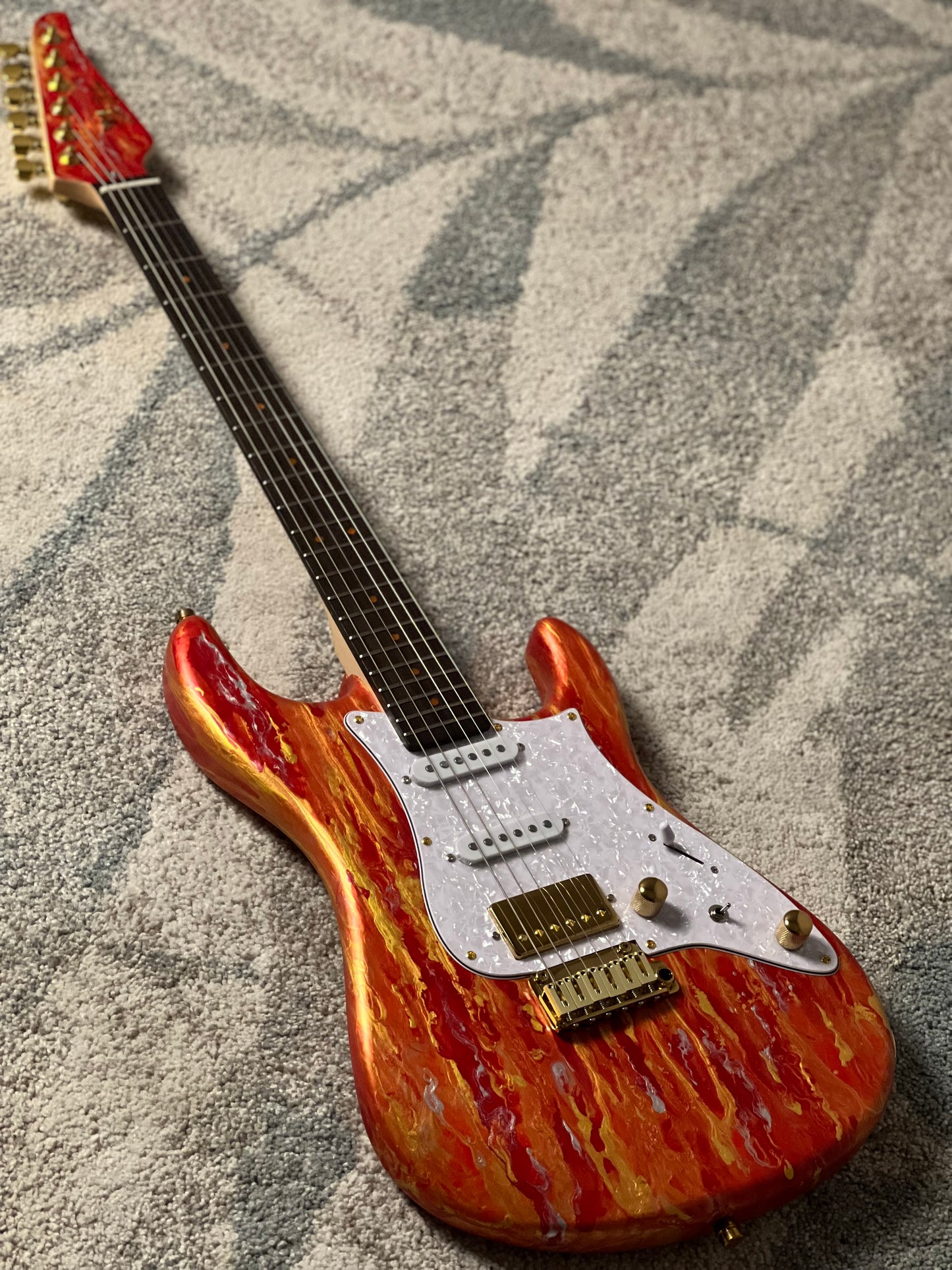 SLX X Dhatarattha Custom DST in Fire Shmear with Rosewood FB