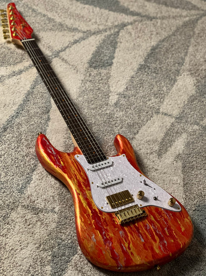 SLX X Dhatarattha Custom DST in Fire Shmear with Rosewood FB