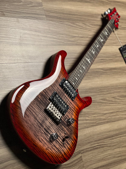 PRS SE Custom 24 Flame in Charcoal Cherry Burst