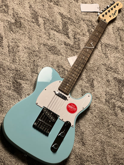 Squier FSR Sonic Telecaster Electric Guitar w/White Pickguard Laurel FB in Daphne Blue
