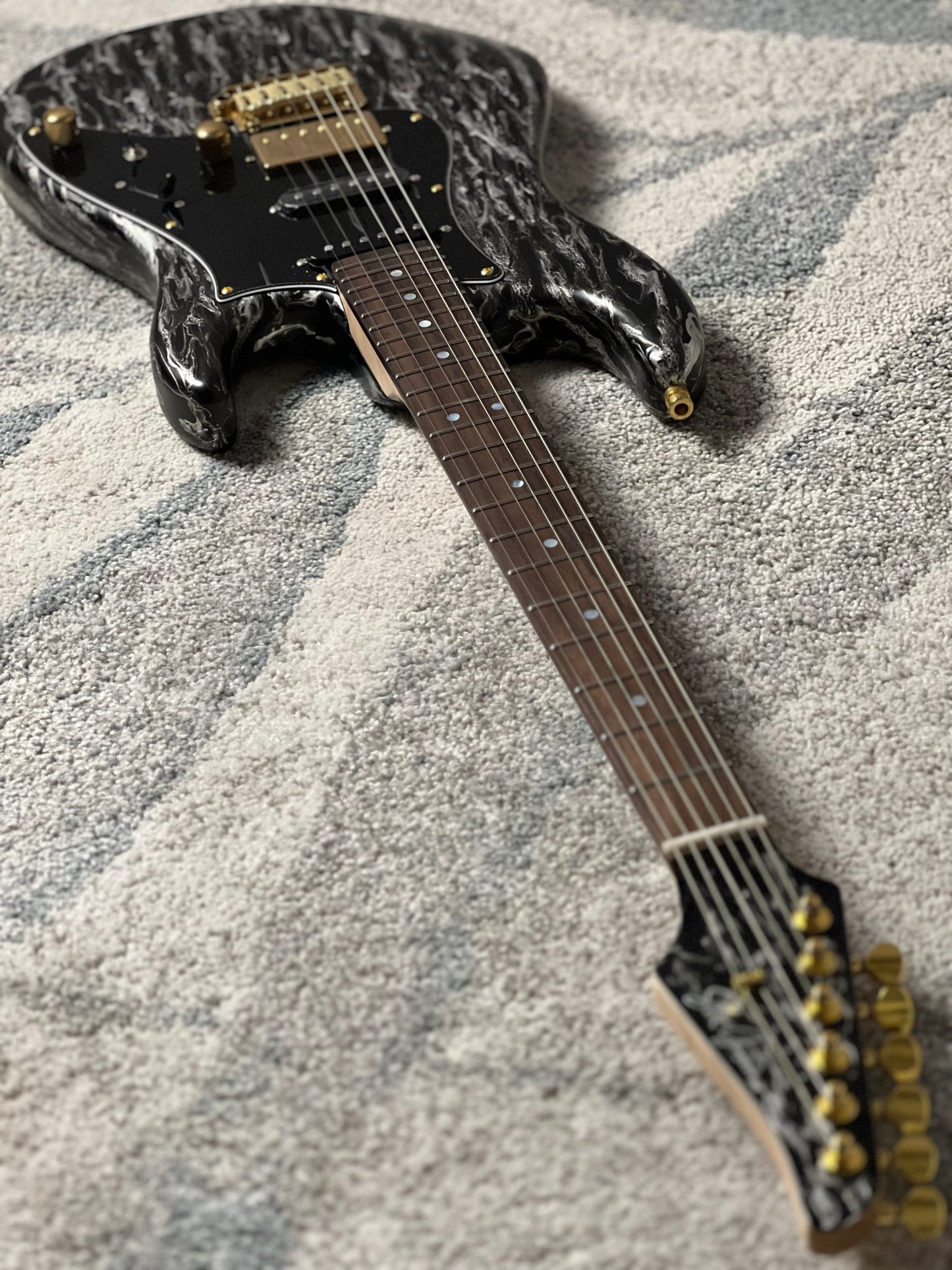 SLX X Dhatarattha Custom DST in Black Shmear with Rosewood FB
