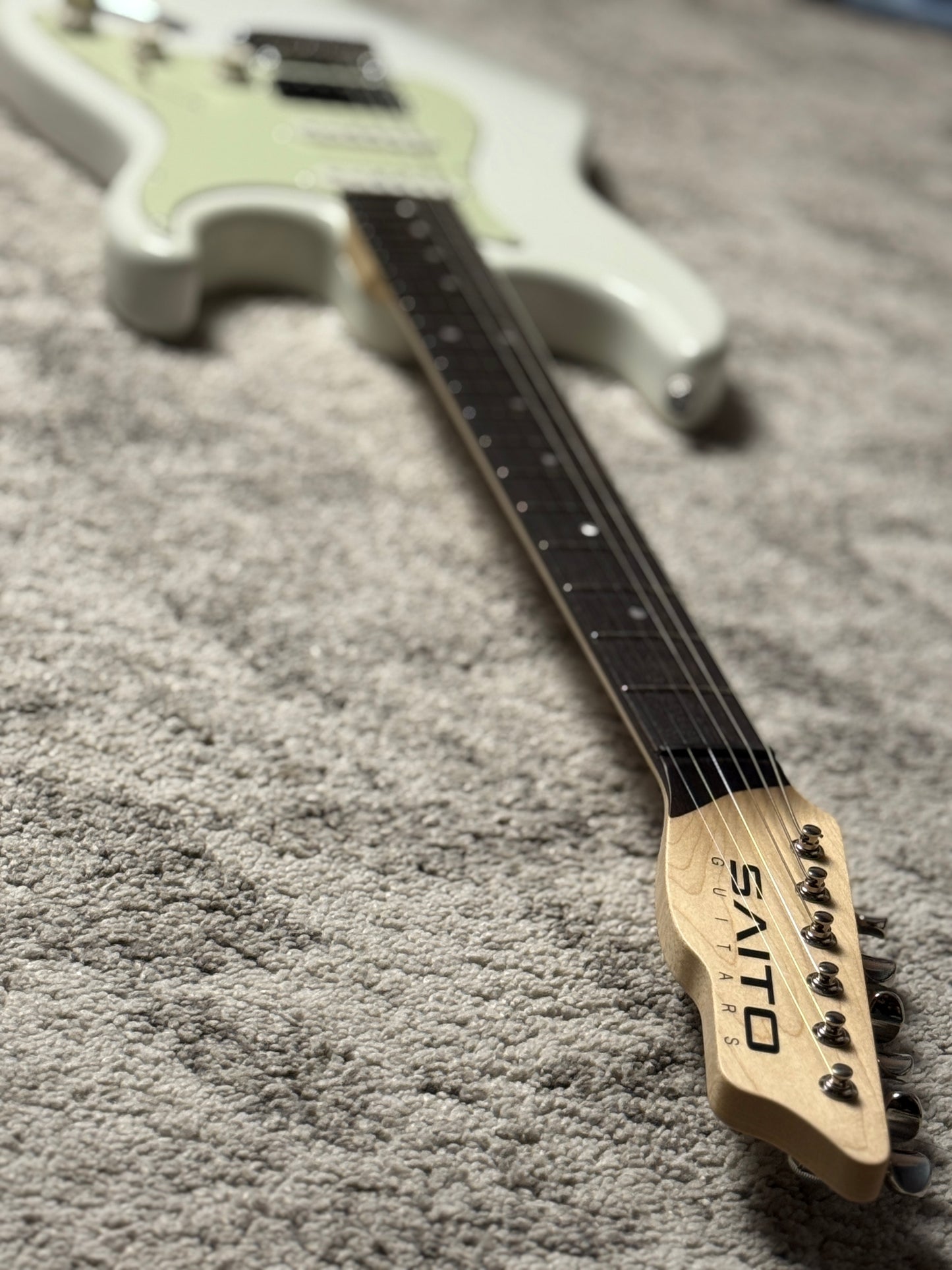 Saito S-622CS SSH Heritage with Rosewood in Olympic White with Mint Green PG 253196