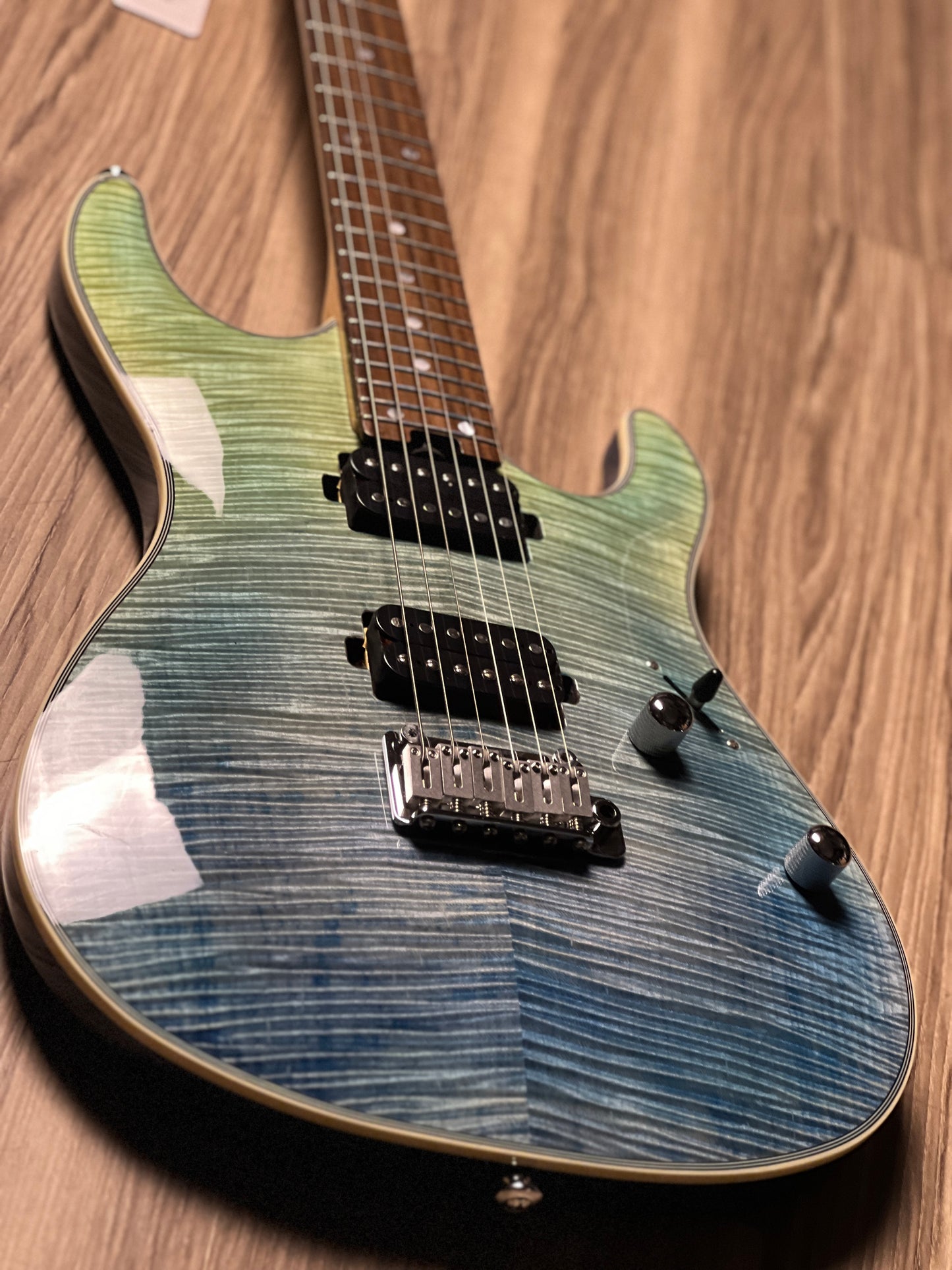 Soloking SM-24 HH Shredmaster with Rosewood FB in Trans Blue Fade