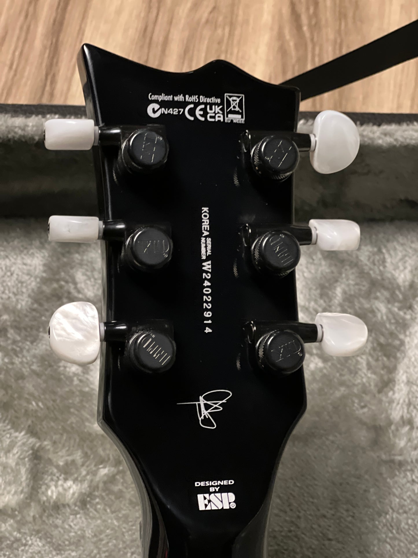 ESP LTD Ted Aguilar Signature TED-EC In Black with Hardshell Case W24022914