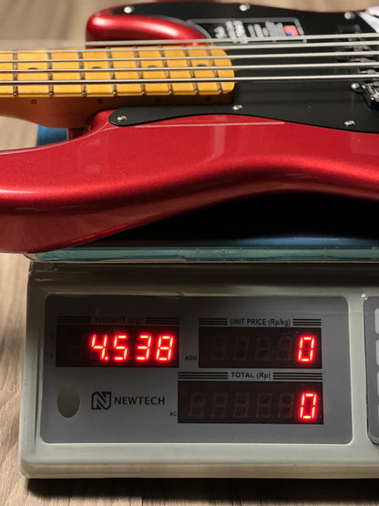 Fender American Ultra II Jazz Bass V Guitar with Maple FB in Sinister Red US24062970