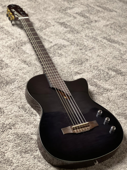 Tanglewood EM DC8 Nylon Thinline with Preamp in Black