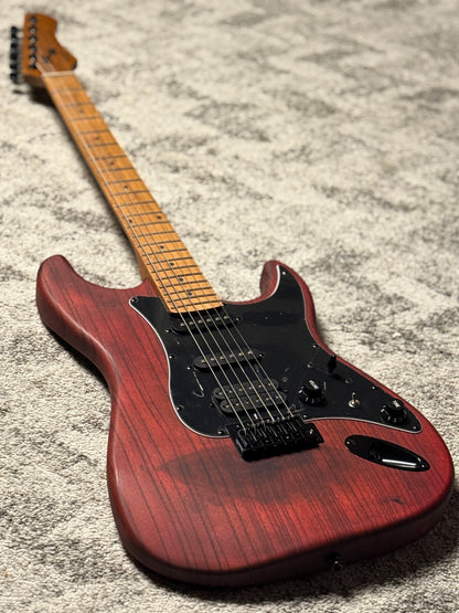 SQOE SEST650 RD HSS Ash Roasted Maple Series in Open Pore Red