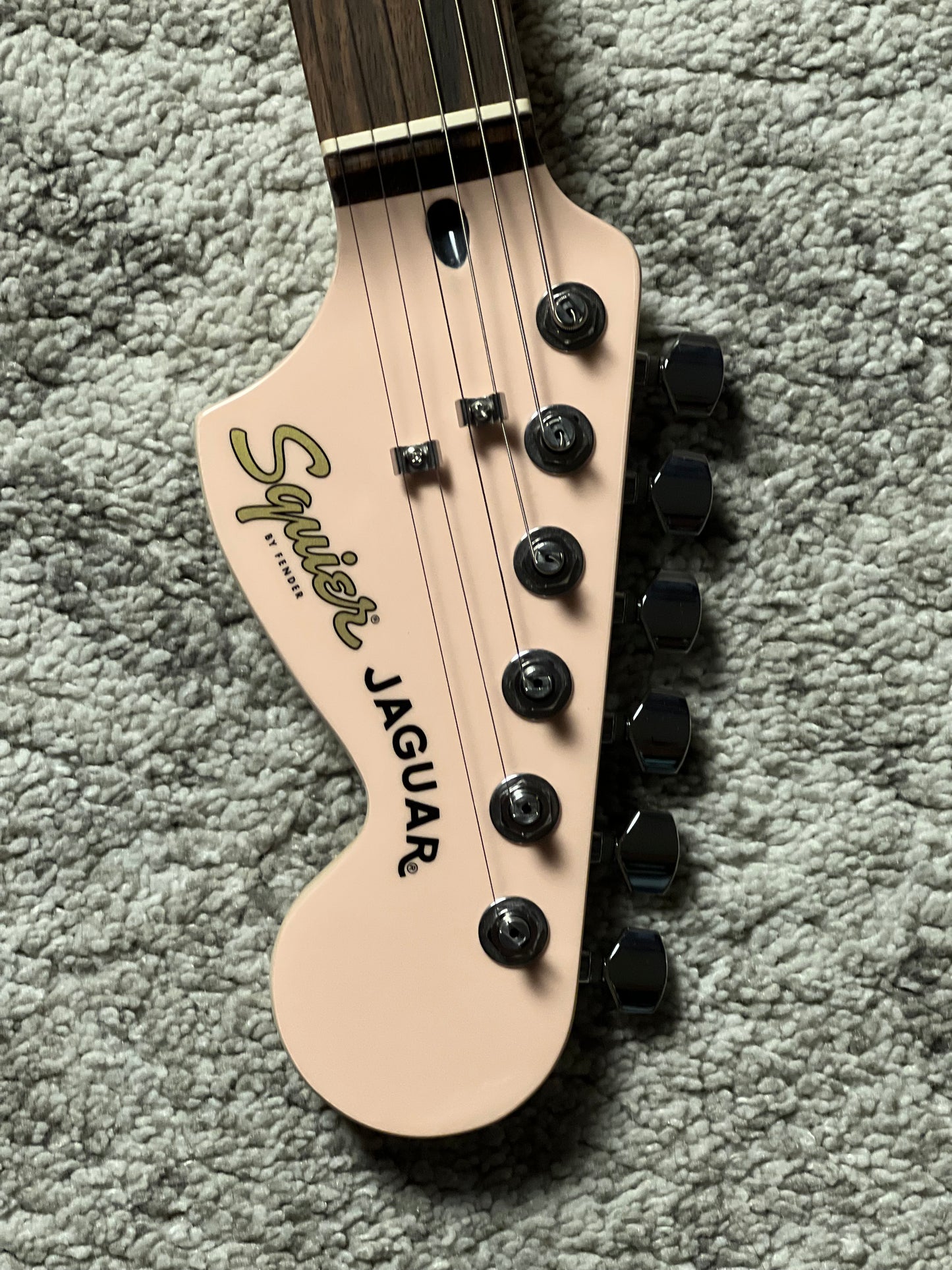 Squier FSR Affinity Series Jaguar with Laurel FB in Shell Pink