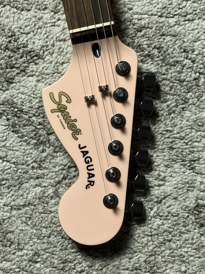Squier FSR Affinity Series Jaguar with Laurel FB in Shell Pink