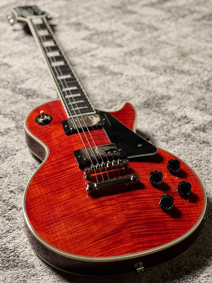 Epiphone Les Paul Custom Figured in Transparent Red w/Premium Gigbag 25021529236