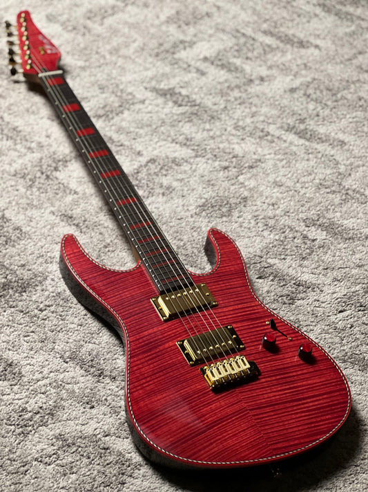 Dhatarattha Custom DST HH Flame in Majesty Red with Rosewood FB