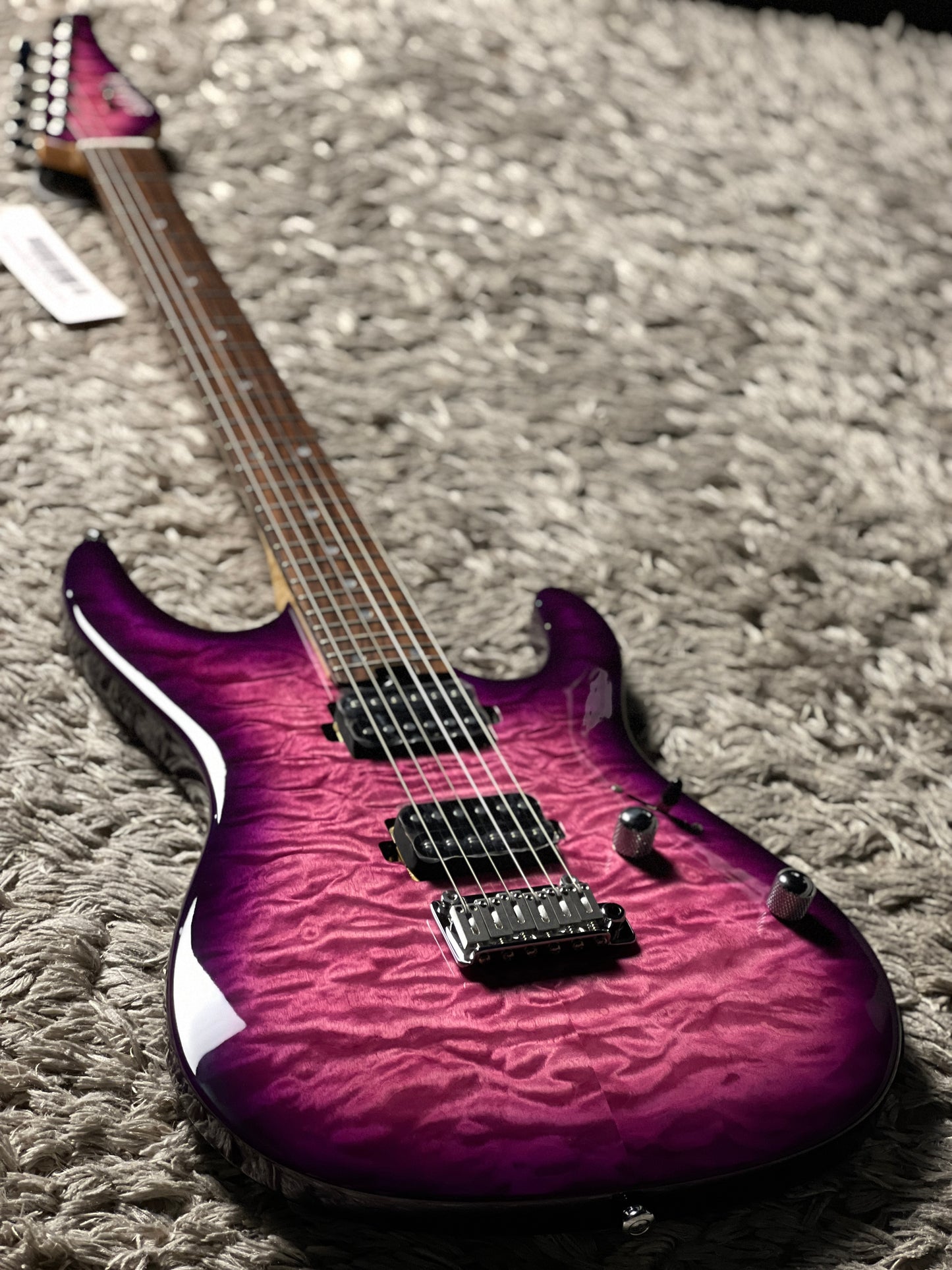 Soloking SM-24 HH QM Shredmaster with Rosewood FB in Black Purple Burst