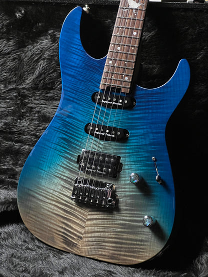 Shijie JF-PEGASUS 22 HSS Custom Shop in Transparent Blue Burst 2416