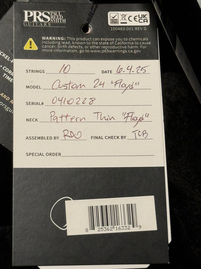 PRS Custom 24 "Floyd" 10-Top in Gray Black 0410228
