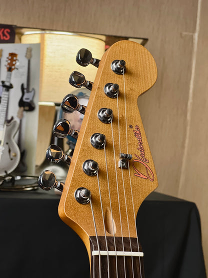 Dhatarattha Classic DST HSS in Sonic Blue over Sunburst with Rosewood FB and Nitrocellulose Lacquer Relic