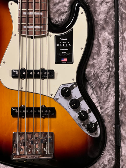 Fender American Ultra Jazz Bass V สี Ultraburst พร้อมฟิงเกอร์บอร์ดไม้ Rosewood 