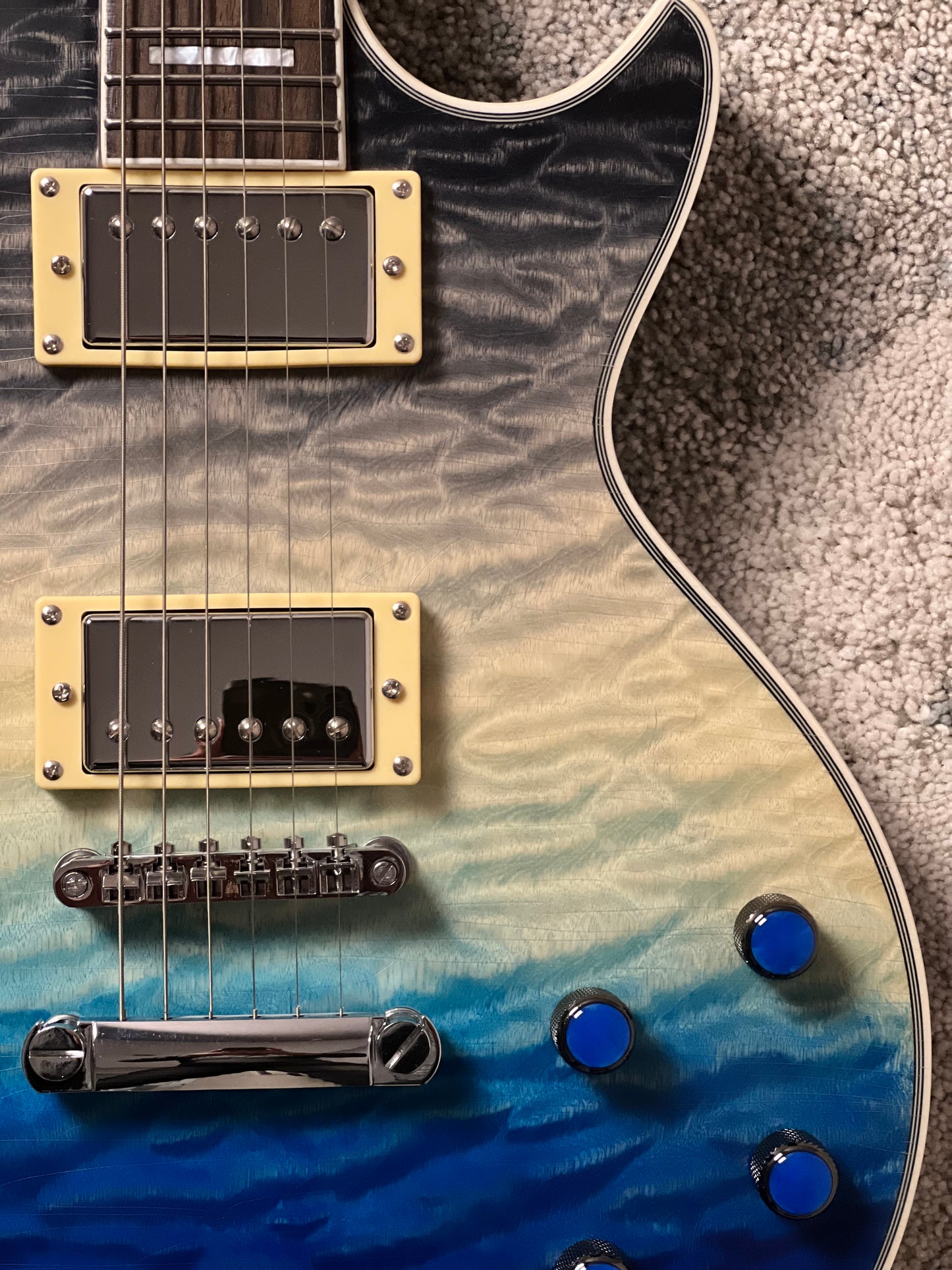 Dhatarattha Custom DLP in Ocean Storm Double Wipeout with 5A Quilt Top