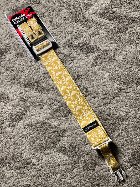 DiMarzio DD2251 Steve Vai UtoPIA ClipLock Guitar Strap in White/Gold