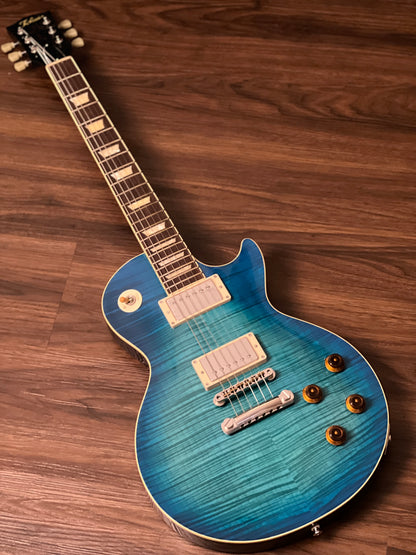 Tokai Love Rock Custom Shop LS-200F 5A OBB Premium Series 5A Solid Flame Top Ocean Blue Burst 2246468