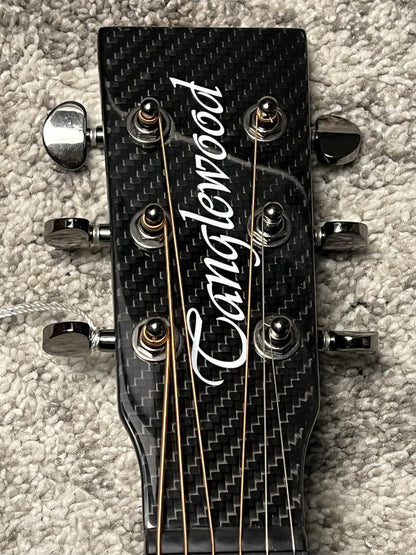 Tanglewood TW4-CE-CBN Winterleaf Carbon Fibre Top SuperFolk Acoustic w/ Pickup in Metallic Grey Gloss