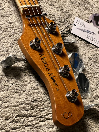 Sire Marcus Miller V8 Swamp Ash 5-String Bass Guitar in Natural With Bag