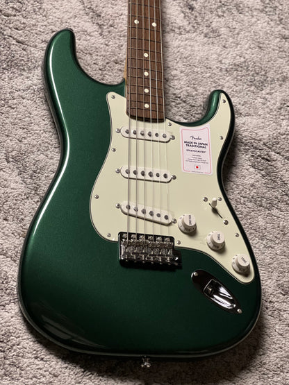 Fender Japan Traditional II 60s Stratocaster with RW FB in Aged Sherwood Green Metallic JD23002593