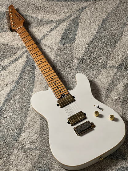 Soloking MT-1 Modern HH MKII in Pearl White Metallic with Roasted Maple FB and Gold Hardware