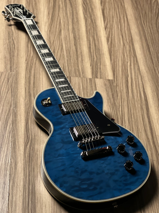Epiphone Les Paul Custom Quilt in Viper Blue w/Premium GigBag