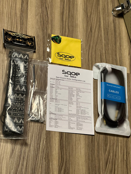 SQOE SEST1002 SB SSS Custom Shop Series in 3-Tone Sunburst Limited Edition with Hardshell Case