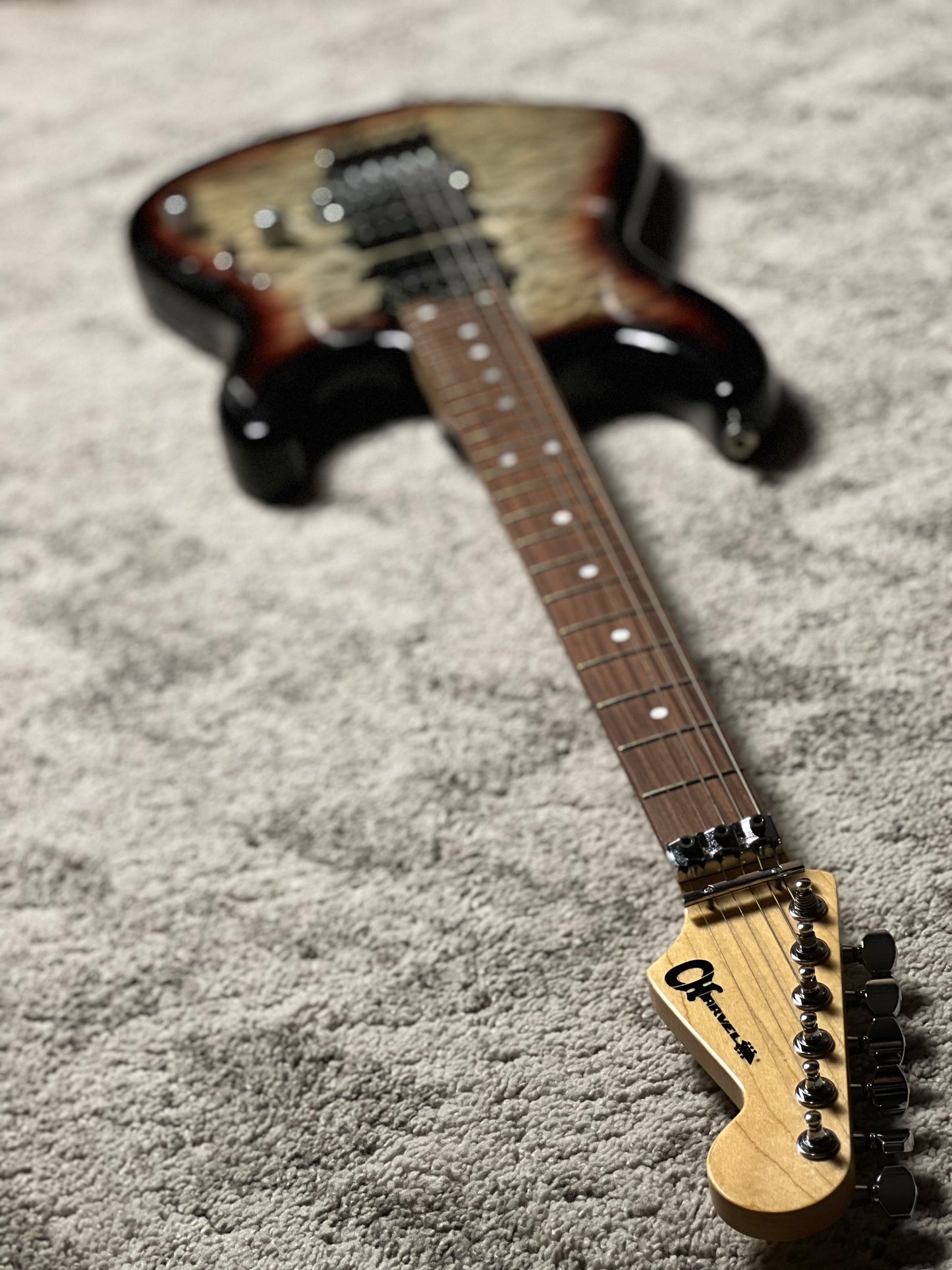 Charvel MJ SD1 24 HSH w/Floyd Rose, PF FB in Midnight Glow JDC2300306