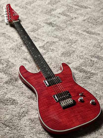 Dhatarattha Custom DST HH Flame in Crimson Red with Rosewood FB