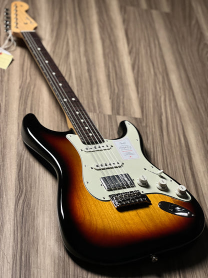 Fender Japan Hybrid II Stratocaster HSS with Rosewood FB In 3-Color Sunburst JD23033914