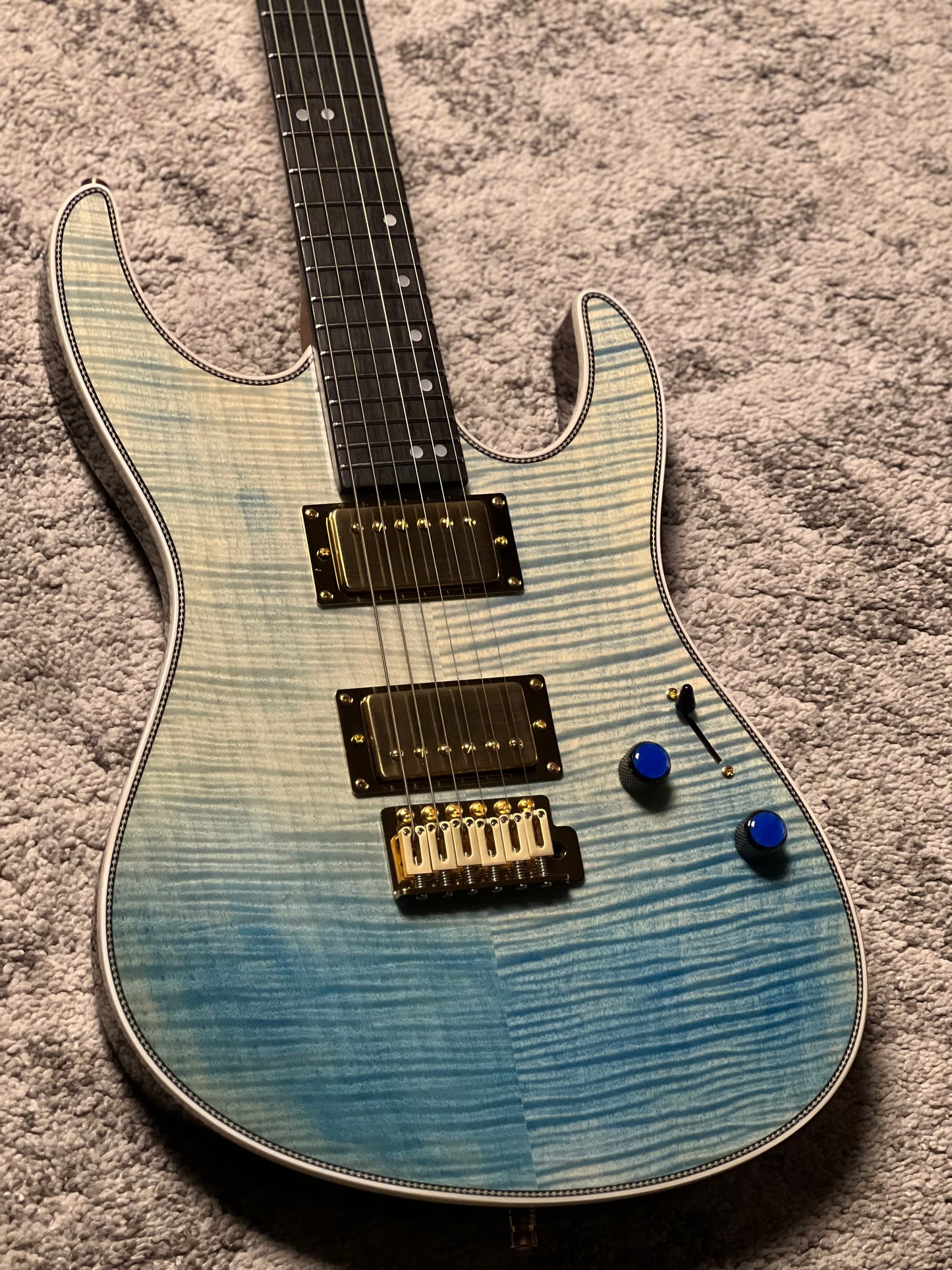 Dhatarattha Custom DST HH Flame in Malibu Surf with Rosewood FB